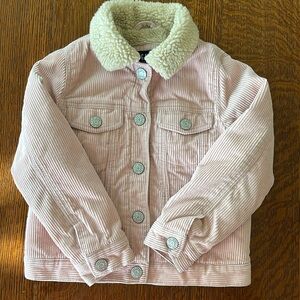 Gap pink corduroy shearling lined jacket size 5T